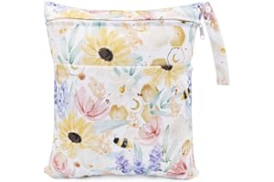 FenFang Pieluchy materiałowe, torby na mokre pieluchy, torba na pieluchy, torba na mokre worki, organizer, duże kieszenie wielokrotnego użytku, wodoszczelne, z zamkiem błyskawicznym, na podróż,