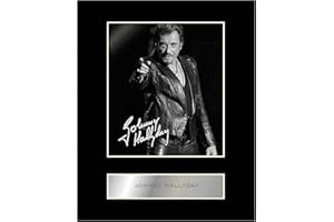 ICONIC PICS Johnny Hallyday Photo dédicacée encadrée