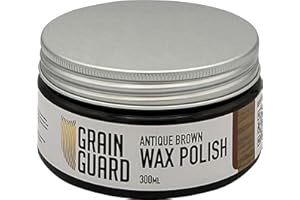 GRAIN GUARD Wax Polish | Antique Brown | Natural Beeswax & Carnauba Furniture Polish | Cleans, Shines and Protects | Non-Toxic & Water Repellent | 300ml
