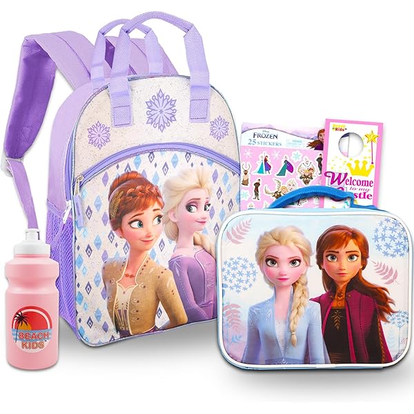Disney Frozen Elsa Backpack for Girls Set ~ 2 Pieces Bundle