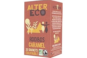 ALTER ECO - Infusion Rooibos Caramel - Infusion Bio et Equitable - Sans Théine - Boîte De 20 Sachets