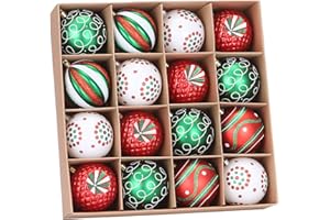 Sea Team Zestaw bombek choinkowych, 80 mm, dekoracyjne, drobnoziarnista powierzchnia, z motywami i błyszczącymi ozdobami choinkowymi, 16 sztuk