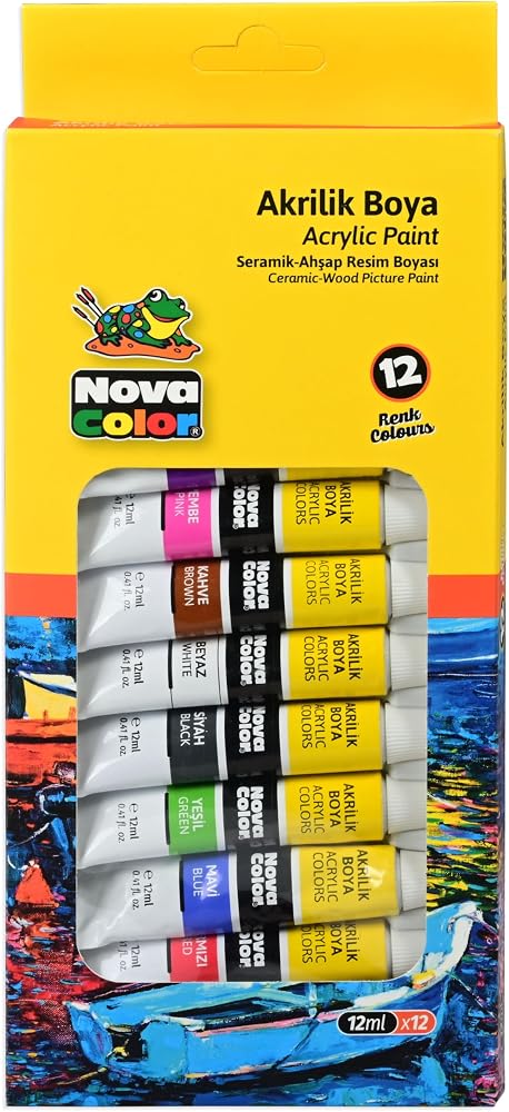 NOVA COLOR AKRİLİK BOYA TÜP 12Lİ