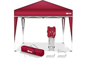 tillvex Gazebo 3x3m impermeabile | Gazebo pieghevole pop-up regolabile in altezza | Tenda da giardino protezione UV 50+ | Tenda Padiglione con borsa (Rosso)