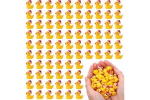 Halinuia 100/120 Pcs Noël Mini Canards en Résine Lumineux Canards Miniatures pour Noel Décors, Miniatures Figurines pour Aquarium Jardin Paysage Maisons de Poupée (Jaune-100pcs)