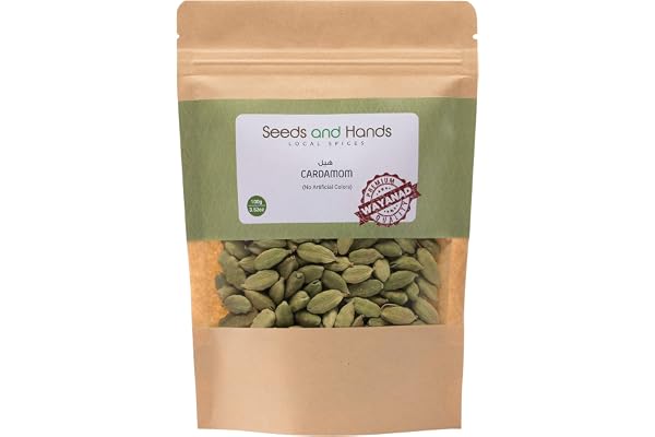 Seeds and Hands Wayanad 7mm+ Green Cardamom/Elaichi Whole No Artificial Colors (100 grams)