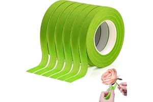 XRXYMQ Lot de 6 Ruban Vert 162m qualité supérieure Scotch Fleuriste Vert Clair Rubans de Fleuriste pour Décorations Floral Tape pour Enveloppement de Bouquets Floratape Fleuriste 27 Verges/Rouleaux
