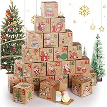 Scatole Calendario Dell'Avvento Fai Da Te | 5 Pezzi Con 24 Cassetti Vuoti | Conto Alla Rovescia Natale Rosso