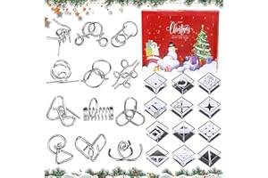MECCTUCK Kalendarz adwentowy 2025, kalendarz adwentowy z puzzlami, 24 sztuki, Kalendarz odliczający dla dzieci, metalowe gry w puzzle, odliczanie, gra zręcznościowa, Prezenty świąteczne dla dzieci i dorosłych