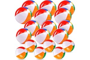 ‎JOYIN JOYIN Wasserball (18 Stück), Kombi-Set enthält 18 Aufblasbare Strandbälle in 50.8cm (6) und 30.48cm (6), Strand Balls Pool Party Spielzeug
