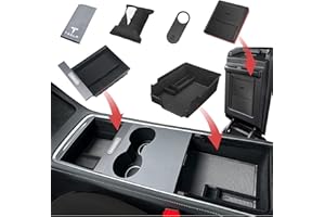 Arcoche Vassoio Organizer Per Console Centrale Per Model Y 2021-2023 Model 3 2021-2023 Accessori Tesla Vassoio Organizer Per Console Centrale Set Da 6 Pezzi