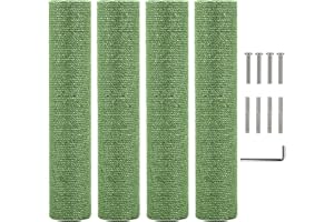 Kathson 4PCS Katze Kratzbaum Ersatz 15“ natürliche Jute Ersatz Erweiterung Kratzbaum für Katzen Baum DIY Handwerk Refill Pole Teile Hanf Seil Kratzer Klettern Sitzstange für Innen Kätzchen Grün