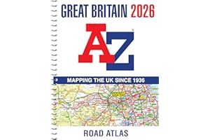 Great Britain A-Z Road Atlas 2026 (A4 Spiral): Easy to read map of Great Britain in A4 size with spiral binding