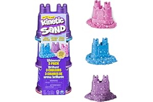 Kinetic Sand - 3 Packs de 340g de Arena Mágica Brillante con purpurina de colores para Mezclar, Moldear y Crear - Kit Manualidades Niños - Juguetes Niños 3 Años + - Arena Kinetica