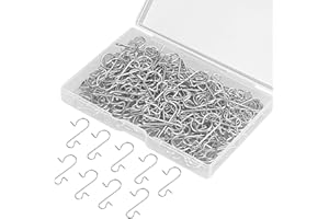 UNOLIGA 200pcs Świątecznych Haczyków na Bombki, Haczyki do Dekoracji Choinki, Srebrne Haczyki na Ozdoby, Solidny Hak S ze Stali Nierdzewnej, Wieszaki na Bombki Choinkowe z Pudełkiem