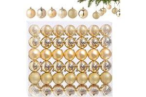 WINWILD 42 Stück Kleine Weihnachtskugeln Gold 6 Verschiedene Design Kunststoff Christbaumkugeln 3 cm Mini Weihnachtskugeln Plastik Christbaumkugeln Tannenbaum Weihnachtsbaumschmuck Kugeln