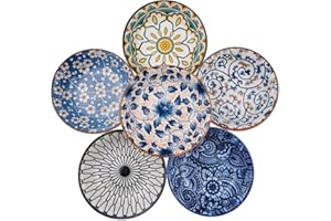 TuYines Porcelain Tapas Dishes,Snack Bowls for Tapas,Tapas Bowls Set,Ceramic Dipping Bowls,Ceramic Bowls,6pcs Ø 10 cm Small Spice Bowls,Dishes Sauce Dishes for Sushi,Sauce,Snack and Soy