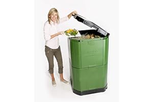 Aerobin Bidone per compost caldo, 400 l, converte i rifiuti organici in compost in 3 mesi, composter domestico perfetto per rottami di cucina e rifiuti da giardino