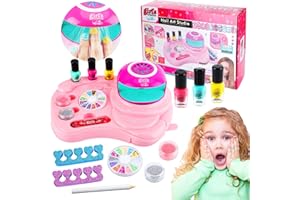 ENCOUN Kit Manucure Enfant Fille, Vernis À Ongles Enfant Set, Pelable Vernis à Ongles Sèche, Maquillage Enfant Jouet, Cadeau Pour Filles Enfant 6 7 8 9 10 ans Nail Art Enfant Salon