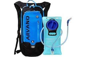 Arvano 6L Mini Mochila Bicicleta Montaña Impermeable, Mochila Hidratación MTB con 2L Bolsa de Agua para Ciclismo Bici Running Trail Esquí Mochila Ligero Deportes