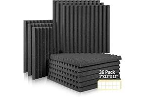 PAAUZOENG 36 paquetes de paneles acusticos 30 x 30 x 2.5cm, aislante acustico para el estudio de grabación insonorizacion acustica pared sonido que reducen el eco de la reverberación para techo en el hogar