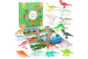 OKYUK Calendario Avvento 2025, Calendario Avvento Bambini Dinosauri con 16 Dinosauri Unici, Giocattoli a Sorpresa a Forma di Dinosauro per Bambini dai 3 Anni