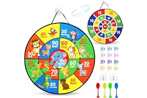 ZALOIFE Giochi per Freccette per Bambini, 26 Pollici Bersaglio per Freccette con 12 Palline Adesive, con Motivo e Numeri, Regalo di Giochi Sportivi per Bambini Ragazza Ragazzo