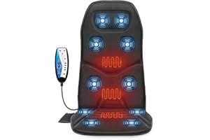 Comfier Back Massager with Heat, Massage Chair with 10 Vibration Massage Motors, Massage Chair Pad for Back Pain, Chair Massager, Massage Seat Cushion for Home Office Use,Father's Day Gifts for Dad