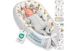 LULANDO® Babynest - Standard 100 von Oeko-Tex - multifunktionales Kuschelnest für Babys und Säuglinge - Nestchen - Reisebett - 100% Baumwolle - antiallergisch - hergestellt in der EU