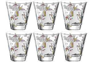 Leonardo Bambini 017902 - Juego de 6 vasos de cristal con diseño de animales, aptos para lavavajillas, 215 ml