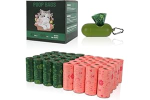 DEVANO – New 600 Counts (40rolls Box) + 1 Dispenser, 100% Biodegradable, Extra Thick, Extra Strong, Poop Waste Bags, Recyclable Material, Leak Proof Guaranteed, Pet Poop Bags