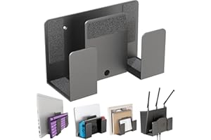 sciuU Supporto da Parete per Laptop Tablet Tastiera - Design a 2 Strati – Scaffale da Muro in Metallo Universale per 2 Dispositivi con Spessore < 4 cm, Staffa Versatile per TV box, Router, E-Reader