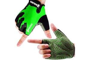 ‎BOILDEG BOILDEG Fahrradhandschuhe Fingerlos Fitness Handschuhe Atmungsaktiv Rutschfestes Stoßdämpfende Radsporthandschuhe für MTB Fitness Damen und Herren