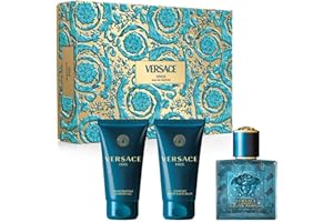 Versace Eros Confezione Regalo Uomo Profumo Eau De Parfum Balsamo Dopobarba e Bagnoschiuma 50 ml