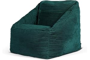 ‎ICON Icon Natalia Sitzsack Kinder, Blaugrün, Flauschiger Cord Stoff, Sitzsack Cord mit Füllung, Bequemer Kinder Sessel, Kuschelsessel, Lese Sessel, Schlafzimmer, Kinderzimmer, Spielzimmer