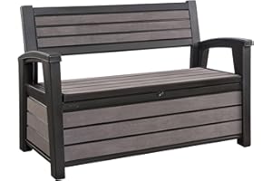 KETER Chalet y jardín brossium baúl Banco 227 L Gris Cepillado 132,7 X 63,5 x 89,5 cm