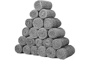 Shineboc Lana de Acero Contra Ratones, 20 Rollos 000 Lana de Acero Eficaz para Agujeros, Grietas en Paredes, Detención de Roedores - Repelente de Ratones para Casa, Garaje y Jardín