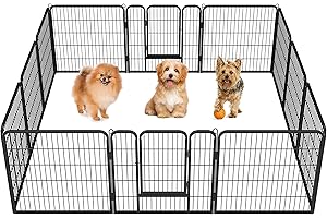 costoffs Foldable Dog Playpen Heavy Duty Pet Pen for Small Animals Cat Rabbit Play Fence 80cm High 12 Panel