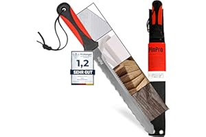 PinPro Dämmstoffmesser mit ergonomischem Griff inkl. Messertasche und Sicherheitsleine. Mit 280mm rostfreier Doppelklinge und 420mm Gesamtlänge vielseitig nutzbar für Dämmstoffe aller Art.