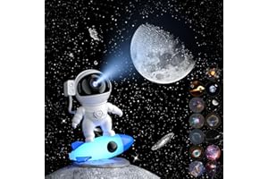 CHICLEW Nachtlicht Sternenhimmel Projektor, Planetarium Galaxy Projector mit 13 Filmscheiben, 360° Einstellbar Astronaut Sternenhimmel Projektor mit Rocket Light für Baby Erwachsene