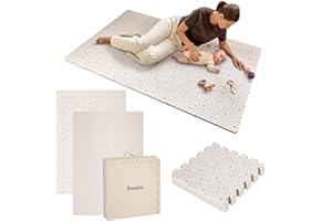 Lionelo Yoka Mata Puzzle Piankowa XPE Bezpieczna Antypoślizgowa Dwustronna Mata do Zabawy i Raczkowania dla Niemowląt Miękka Amortyzująca Nowoczesny Wygląd 6 Elementów Grubość 1,5 cm Wiek 0+ XXL