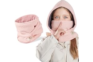 AYPOW Kinder Winter Thermo Fleece Sturmhaube Mütze Kapuze 4-10 Jahre, Multifunktionale Winddichte Warme Gesichtsmaske Skimaske, Strick Fleece Wintermütze Halswärmer Schal für Jungen Mädchen Outdoor