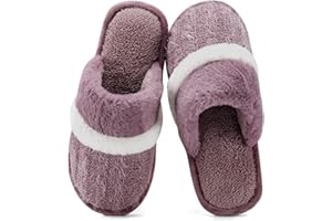 GOEWY Hausschuhe Damen Herren Winter Plüsch Wärme Pantoffeln Weiche Flache Memory Foam Home Rutschfeste Slippers