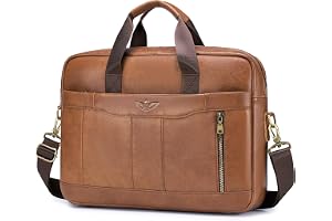BAGZY Laptopväska för män läder 15,6 tum bärbar dator portfölj laptopfodral gåvor för män laptop messenger axelväska för PC laptop business handväska dokumentväska för kontor affärer college