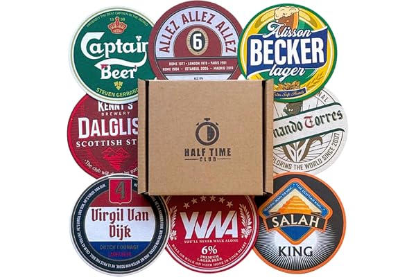 Liverpool 1st Edition fotboll ölmatta underlägg – perfekt som present eller present till alla Liverpool-fans (8-pack)