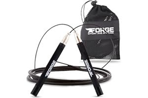 GENERIC Forge® Speedrope Skipping Rope. Premium, Precision Balanced, Anti-Slip Handles. Self-locking & Adjustable. Ideal for CrossFit, Boxing, HIIT, Circuits and Home Workouts.