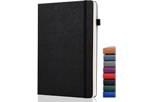 GDMLUP Bullet Dotted Journal – Dotted Journal- Carnet Pointillé A5 – 140GSM Papier Épais Avec 152 Pages, Poche Arrière, Porte Stylo, Couverture Rigide, pour Planification, Notes, Étude, Noir