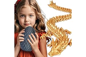 Olee Odee Large Dragon Eggs 3D Printed Fidget Toys for Adults Surprise Gifts for Kids Friends Colleagues Birthday Halloween Christmas Easter Party Gifts (Glossy Black)