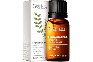 Aceite esencial de incienso orgánico para aromaterapia, piel y cara (10 ml) - Grado terapéutico 100% puro - Gya Labs