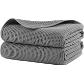 Polyte Waffle Microfiber Bath Towel Quick Dry 380 gsm 30x60 in